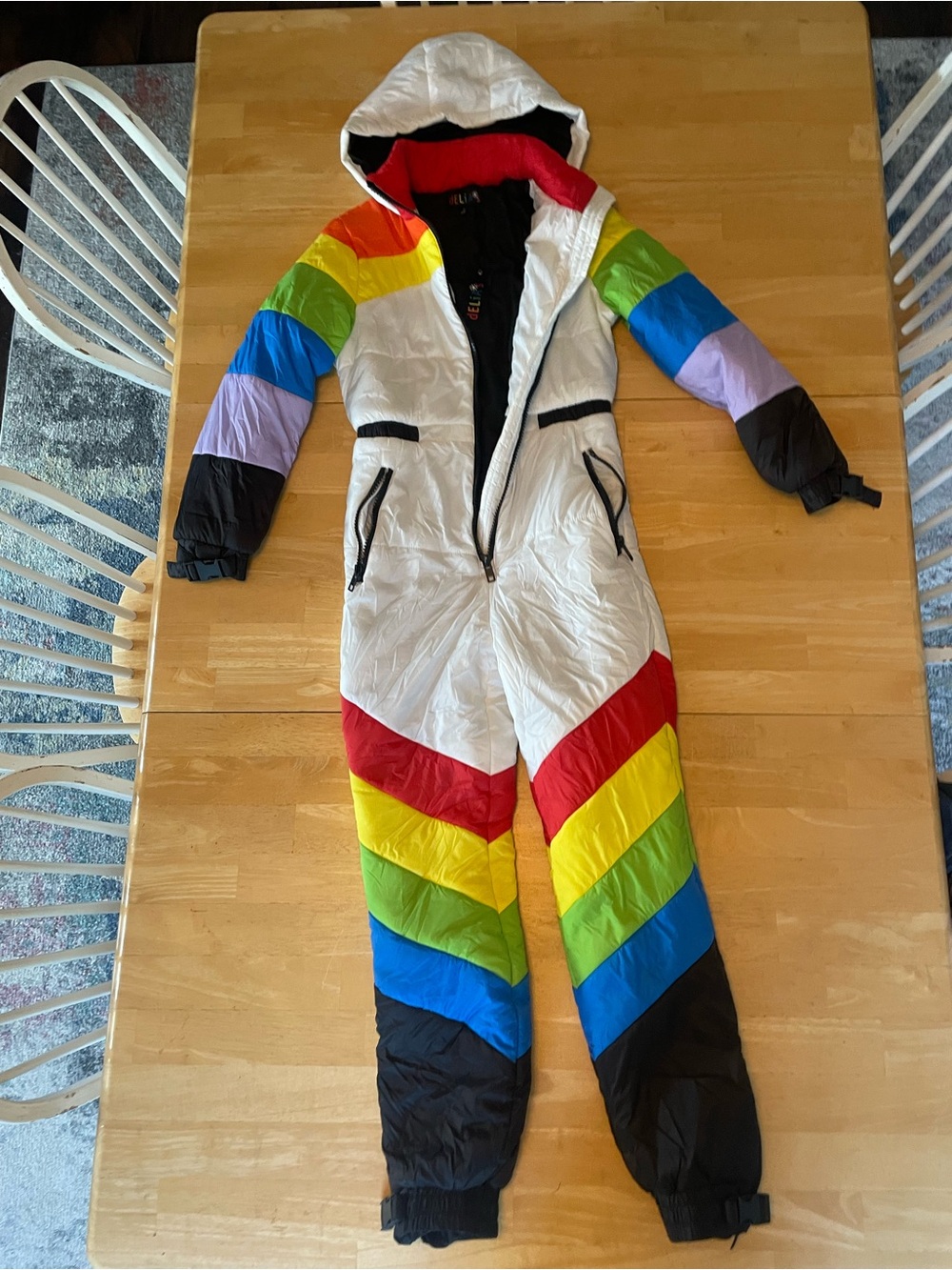 dELiA*s NWT Rainbow White Puffer Snowsuit 🌈 Size Small - Picture 2 of 10